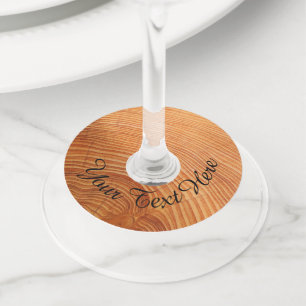 Personalized Wooden Effect Wine Glass Tags