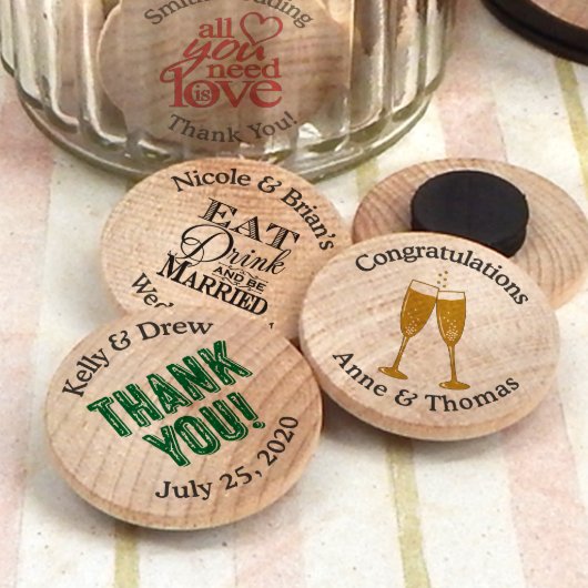 Personalized Wooden Magnets (Front)