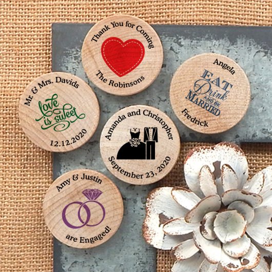 Personalized Wooden Magnets (Front)