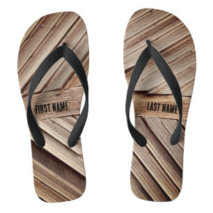 Personalized Wooden Panels Flip Flops