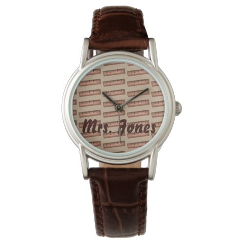 Personalized Wooden Ruler Math Teacher Watch