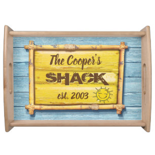 Personalized Wooden serving tray 2 Driftwood Beach