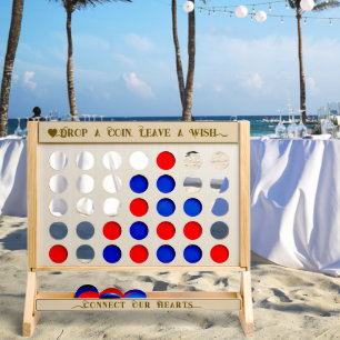 Personalized Wooden Wedding Guest Book Game Fast Four