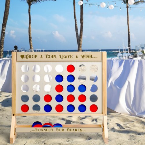 Personalized Wooden Wedding Guest Book Game Fast Four