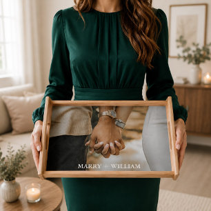Personalized Wooden Wedding or Anniversary Gift Serving Tray