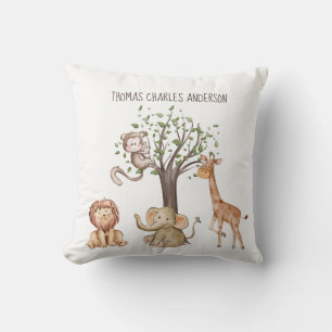 Personalized Woodland Animals Baby Gift Nursery Throw Pillow