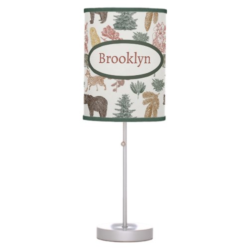 Personalized Woodland Animals Table Lamp