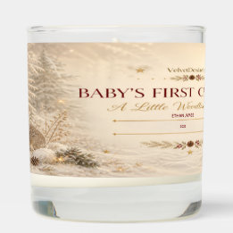 Personalized Woodland Baby Christmas Candle