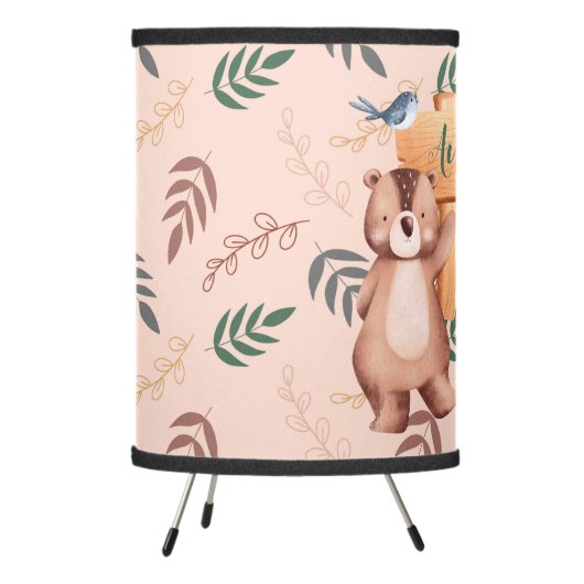 Personalized Woodland BABY Nursery Lamp (Left)