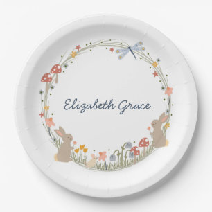 Personalized Woodland Baby Shower Paper Plates