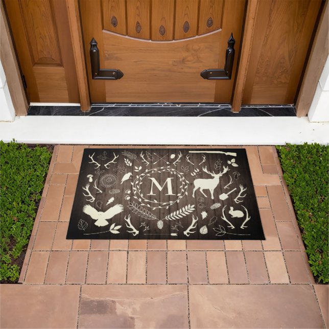 Personalized Woodland Barn Accent Door Floor Mat (Outdoor)