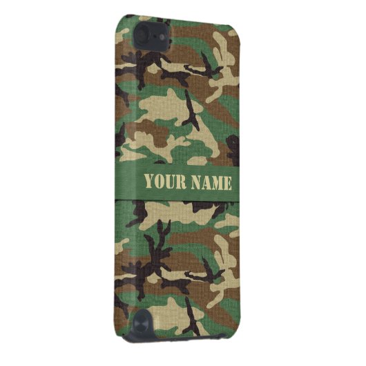 Personalized Woodland Camo iPod Touch 5G Case (Back/Right)