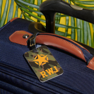 Personalized Woodland Camouflage Uniform Luggage Tag
