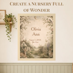 Personalized Woodland Cottagecore Nursery Framed Art