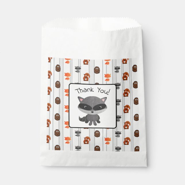 Personalized Woodland Creatures Baby Shower Bag (Front)