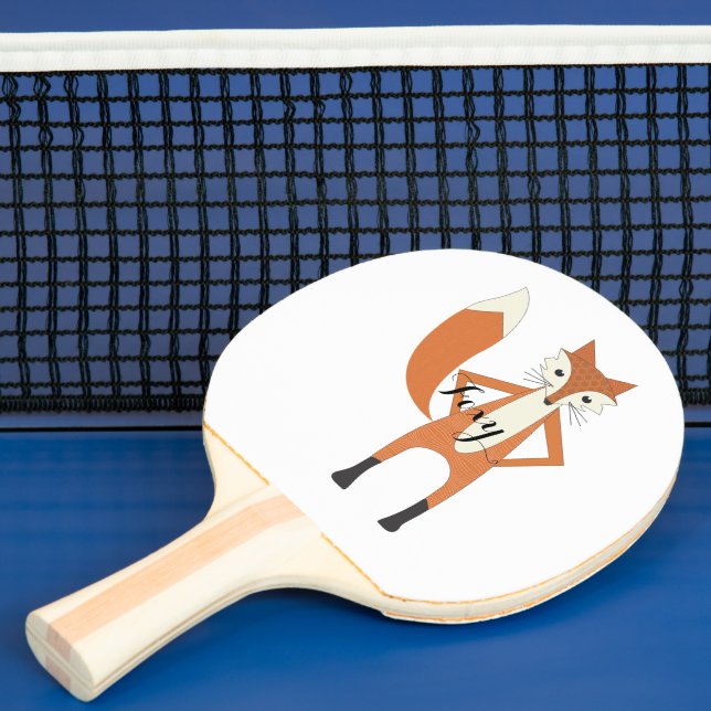 Personalized Woodland Creatures Fox Ping-Pong Paddle (Insitu)