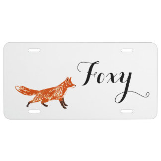 Personalized Woodland Creatures Foxy License Plate
