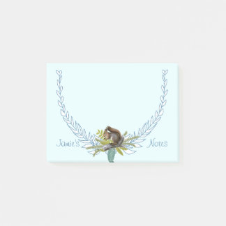 Personalized Woodland Creatures Squirrel Post-it Notes