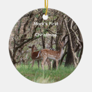 Personalized Woodland Deer Christmas Ornament