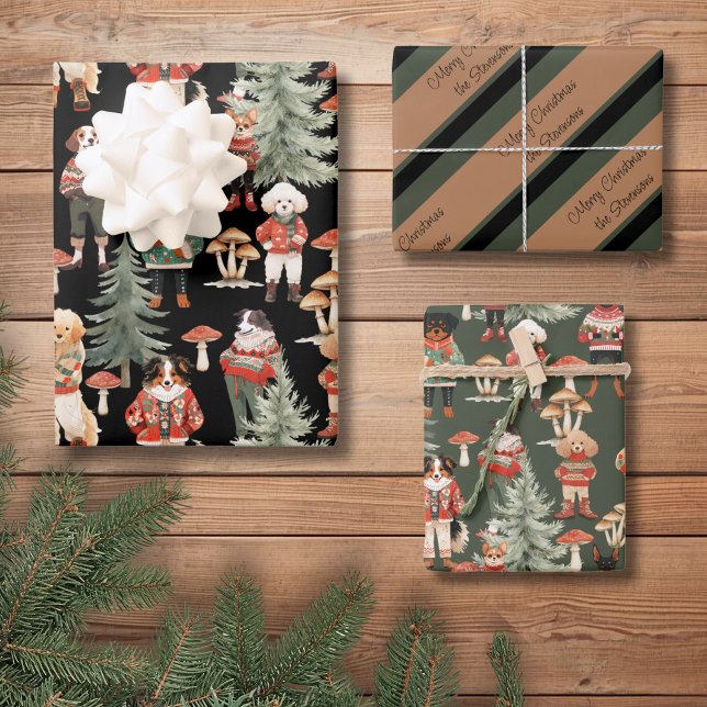 Personalized Woodland Dog Christmas Wrapping Paper (Creator Uploaded)