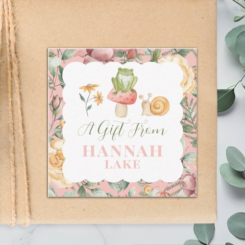 Personalized Woodland Fairy floral Girls Gift Enclosure Card