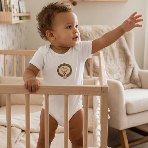Personalized Woodland Fawn Nursery Bambi Print Baby Bodysuit