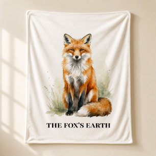 Personalized Woodland Fox Northwoods Retreat Art Fleece Blanket