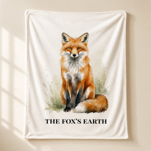 Personalized Woodland Fox Northwoods Retreat Art Fleece Blanket