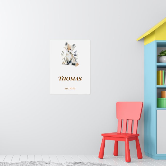 Personalized Woodland Fox Nursery Name Print (Nursery 1)