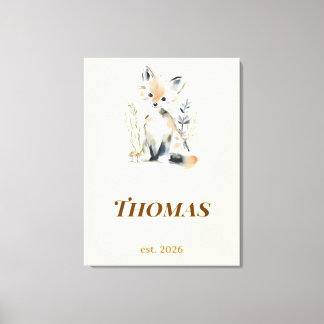 Personalized Woodland Fox Nursery Name Print