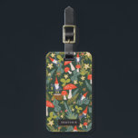 Personalized | Woodland Gnomes Luggage Tag<br><div class="desc">Whimsical green and red woodland themed pattern designed by Shelby Allison featuring tiny gnome characters,  mushrooms,  flowers and foliage.</div>