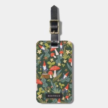 Personalized | Woodland Gnomes Luggage Tag by origamiprints at Zazzle