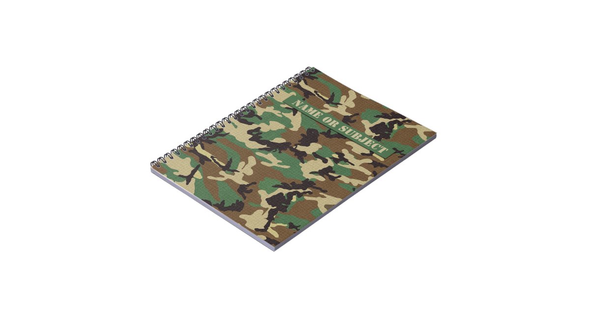 Personalized Woodland Military Camouflage Notebook | Zazzle