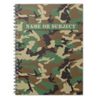 Personalized Woodland Military Camouflage Notebook