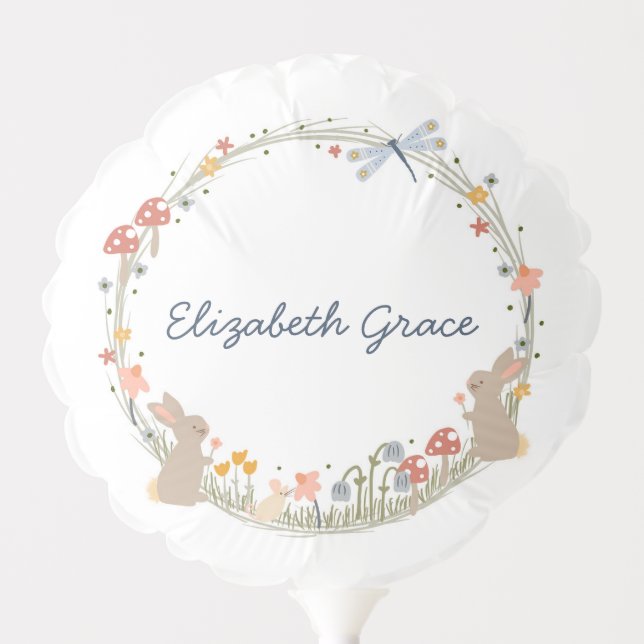 Personalized Woodland New Baby Balloon (Front)