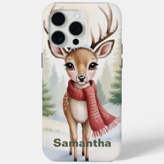 Personalized Woodland Winter, Farmhouse Xmas,      iPhone 15 Pro Max Case