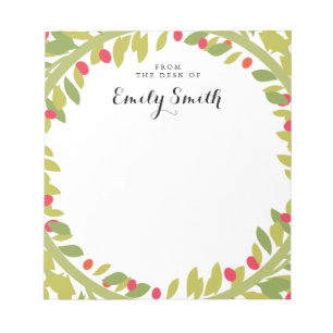 Personalized Woodland Wreath Notepad