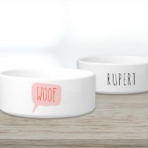 Personalized WOOF Dog Name Small Bowl