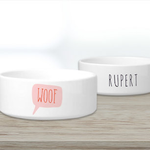 Personalized WOOF Dog Name Small Bowl