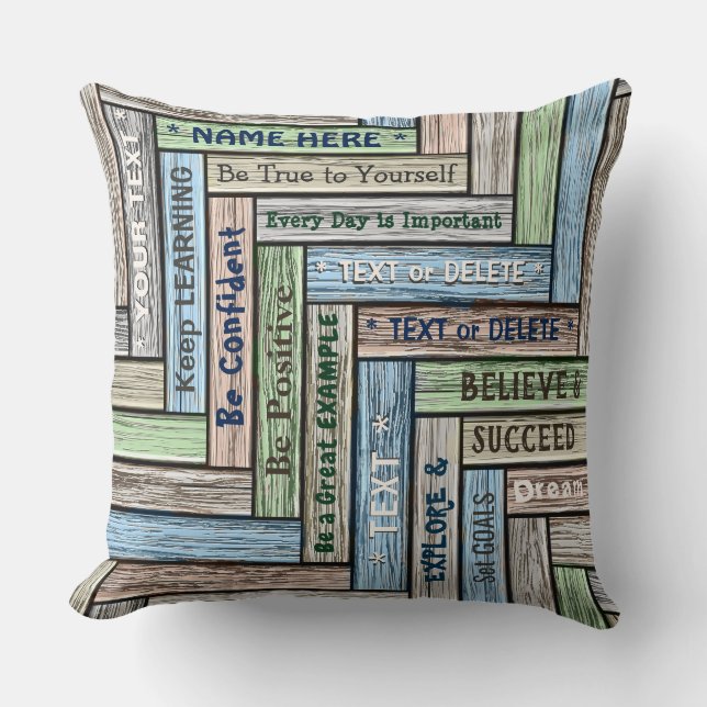 Personalized Word Art Gifts Your 3 Photos, 5 Text Throw Pillow (Front)