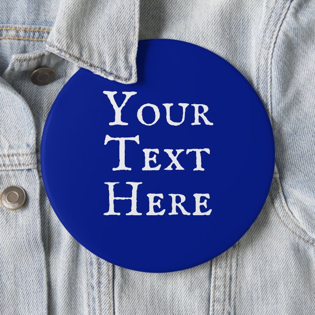 Personalized Words Dark Blue Pin-On Button (In Situ)