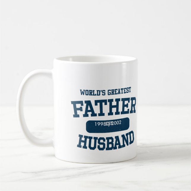 Personalized Word's Greatest Father Husband Mug (Left)