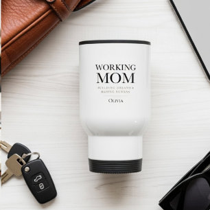 Personalized Working Mom – Custom Boss Mom Gift Travel Mug