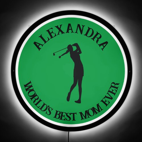 Personalized World Best Mom Golf Illuminated  LED Sign