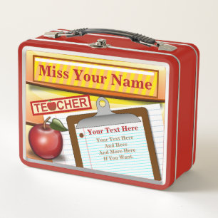 Personalized World Class Teacher Metal Lunchbox