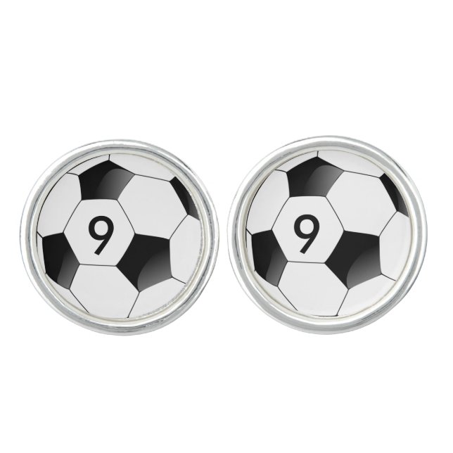 Personalized World Cup Soccer Ball Football Cufflinks (Front)