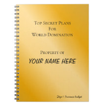Personalized World Domination Spiral Notebook