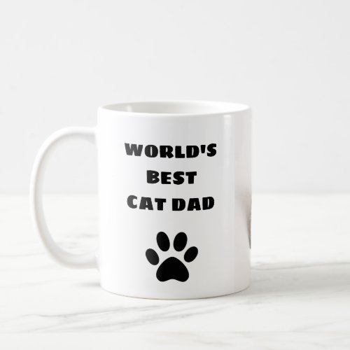 Personalized Worlds Best Cat Dad Custom Photo Coffee Mug