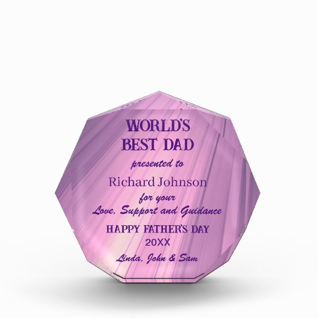 Personalized World's Best Dad Award (Front)