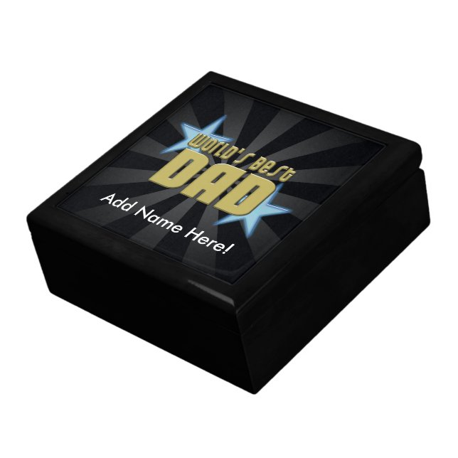 Personalized World's Best Dad Cool Father's Day Keepsake Box (Side)